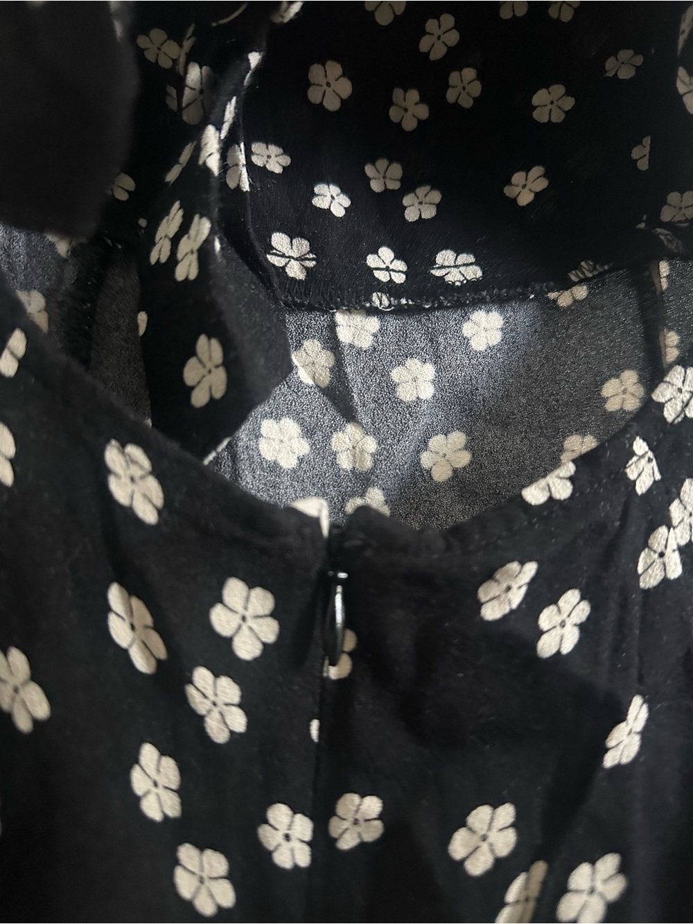 Reformation Abby Black Mini Dress with White Daisy Print Sundress - Picture 5 of 7
